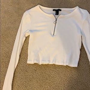 Cropped long sleeve with zip